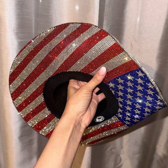 COPY - American flag USA Rhinestone cowboy hat - Picture 4 of 6